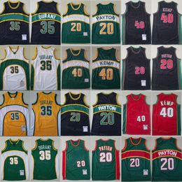 Men Retro Basketball Kevin Durant Jersey 35 Shawn Kemp 40 Gary Payton 20 Throwback Team Colour For Sport Fans All Stitched Breathable Vintage Excellent Quality