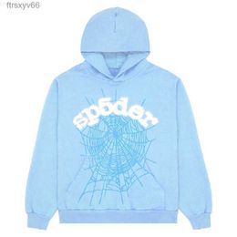 Spider Hoodie Sweatshirts Mens Hoodies Sky Blue Sp5der Men Women 1 Hip Hop Young Thug World Wide 555555 Print Pullover G230328 9XII