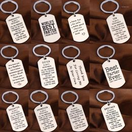 Keychains Family Love Keychain Son Daughter Sister Brother Mom Fathers Key Chain Gifts Stainless Steel Keyring Dad Mothers Friend 312T