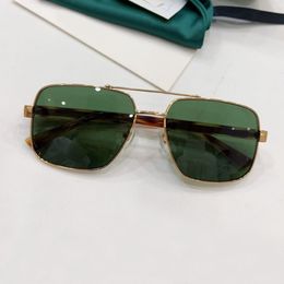 Square Metal Pilot Sunglasses for Men Gold Green Lens 0529 Designer Glasses outdoor UV400 Protection Eyewear with Box223y