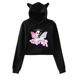 Sweatshirts Tini Stoessel Pullover Tini Tour 2023 Merch Cat Ears Hoodie Long Sleeve Sweatshirts Female Crop Top Women's Clothes