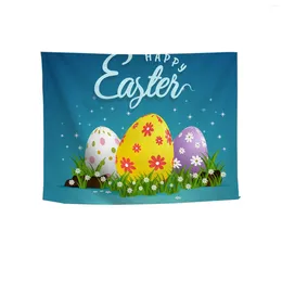 Tapestries Easter Egg Wall Decor Big Tapestry Spring Theme Cartoon Polyester Live Broadcast Background Cloth