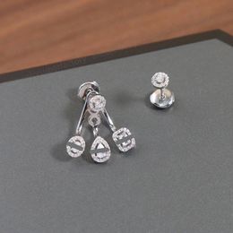 Luxuriöse Messik Designer-Ohrstecker-Ohrringe, einzelne Diamant-gleitende, asymmetrische Ohrringe für Frauen, romantisches Verlobungsgeschenk, Geschenk für Schmuckliebhaber