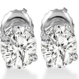 1ct Round Diamond Stud Earrings in 14K White Gold with Screw Backs298S