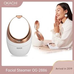 Home Steamer For Face Beauty Salon Personal Sauna SPA Nano Ionic Face Mist Sprayer Barrel Skin Pores Cleaner OKACHI GLIYA 240306