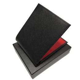 BOBAO Leather wallet Mens card holder Thin 8-slot cash clip German craftsmanship red inner layer Folding coin box241C