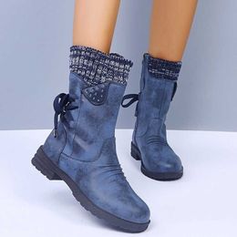 Boots Womens Shoes Heels Winter Ankle Large Thigh High Martin Boots Step Round Head Square Heel Side Zipper Thick Fashion 230830