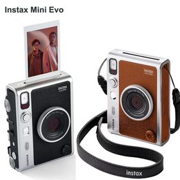 Fujifilm Instax Mini Evo Instant Camera Smartphone Pos Printer Brown Black Colour Optional Instax Mini White Film 20 sheets 240229