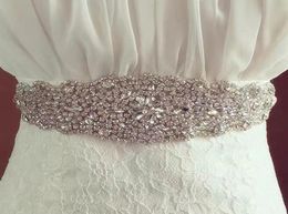 2022 New Sparkly Crystals Rhinestones Wedding Sashes Luxury Handmade Bridal Belt2928292