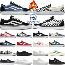 van shoes old skool canvas casual shoe men women og designers skateboard black slip on white blue red flat platform sneakers mens outdoor sports trainers wholesale