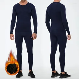 Running Sets Winter Sportswear Mens Velvet Tracksuit Jogging Training Suits Thermal Underwear Sports Set Sweatsuit Men Gym Clothing