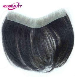 Men Hair Synthetic v Frontal Toupee Thin Skin Pu 0 05 0 14mm Vloop Wig Indian Human Replacement System 6inch piece Natural Color 19900143