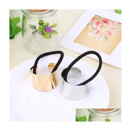 Hair Clips Ring Hair Bands Women Ties Metal Mirrored Celeb Fashion Chic Style Round Hoop Cuff Wrap For Girls Ponytail Holder Drop Deli Dh73U