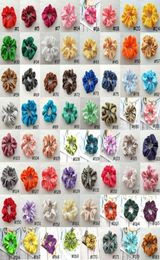 DHL Women Silk Scrunchie Elastic Handmade Multicolor HairBand Ponytail Holder Headband Hair Accessories epacket 70 colors5809748