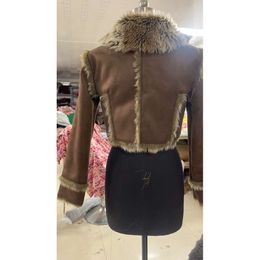 Haining Composite Fur Integrated Small Fragrant Style Mini Short Jacket For Women 490498