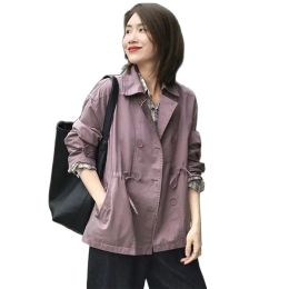 Trench Spring And Autumn 2023 New HighGrade Trench Coat Female Explosions Waist Slim Joker Loose Trend Casual Button Tie Trench Coat