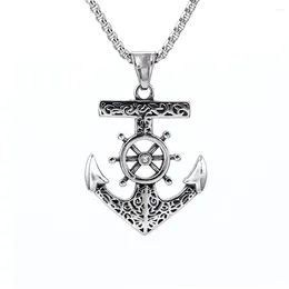 Pendant Necklaces Vintage Boat Anchor Men Necklace Viking Nautical Sailboat Hipster Personality Gothic Hip Hop Accessories