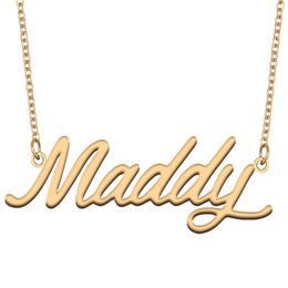 Maddy name necklaces pendant Custom Personalised for women girls children best friends Mothers Gifts 18k gold plated Stainless steel