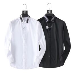 Luxury fashion designer men's shirt Long Sleeve Top Double neck Business Fitness Shirt Men's dress shirt Slim men#A29