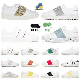 top quality casual shoes Designer fashion top brand casual shoes unisex classic fashion riveted sneakers leather black white pink