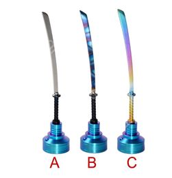 14mm 18mm Titanium Nail Dabber Wax Dab Carving Tool Colourful Knife type of Dabber with Titanium Carb Cap DIY2622829