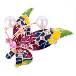 Brooches Fashion Crystal Butterfly Brooch For Women Collar Pins Corsage Rhinestone Insect Animal Badges Jewellery Accessories
