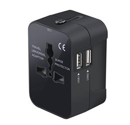 Travel Adapte converter Worldwide All in One Universal Wall AC Power Plug Adapter Charger with Dual USB Charging Ports4367542