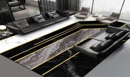 Black white Grey gold Marble pattern carpet custom made 26m width floor mat plush printing rug for living room bedroom mat 2009251499673