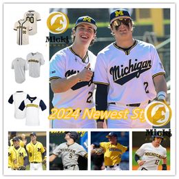 Cody Jefferis Ted Burton Michigan Wolverines Baseball Jersey 22 Tito Flores 55 Mitch Voit 15 Gabe Sotres 7 Joe Longo Custom Stitched Michigan Jerseys