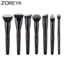 ZOREYA Black Makeup Brushes Set Eye Face Cosmetic Foundation Powder Blush Eyeshadow Kabuki Blending Make up Brush Beauty Tool 240229