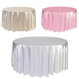 Table cloth 1pcs Satin Tablecloth 57''90''120'' White Black Solid Colour For Wedding Birthday Party226Q