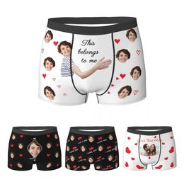 Personalise Boxer with Face Custom Po Mans Underwear Gift for Man Boyfriend AnniversaryBirthdayWedding Gifts 240305