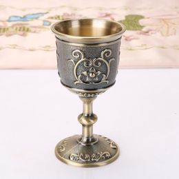 Mugs Fine Workmanship Vintage Zinc Alloy Chalice Wine Goblet Cups Drinkware Decor Gifts311C