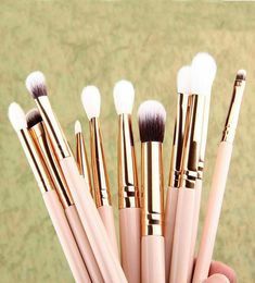 12pcsset Makeup Brushes Set Foundation Powder Eyeshadow Eyeliner Lip Brush Tool Black Rose Gold DHL2668416