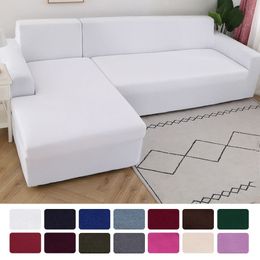 2Pcs Sofa Cover for Living Room Couch Cover Elastic L Shaped Corner Sofas Covers Stretch Chaise Longue Sectional Slipcover 201119246R