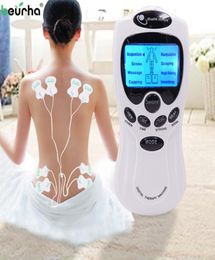 Newest Beurha Electric herald Tens Acupuncture Body Muscle Massager Digital Therapy Machine 8 Pads For Back Neck Foot Leg health C2516732