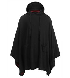 Unisex Casual Hooded Poncho Cape Cloak Fashion Coat Hoodie Sweatshirt Men Hip Hop Streetwear Hoody Pullover with Pocket Moletom 202699766