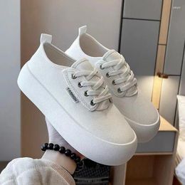 Casual Shoes Small White Women Spring Flat Sneakers 2024 Female Leather Vulcanize Platform