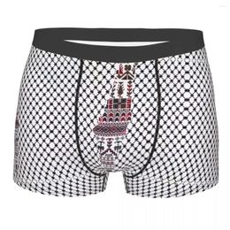 Underpants Men Boxer Shorts Panties Palestine Palestinian Soft Underwear Traditional Tatreez Male Sexy Plus Size
