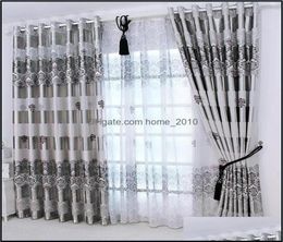 Window Treatments Textiles 1Pc Curtains Windows Drapes European Modern Elegant Noble Printing Shade Curtain For Living Room Bedroo7741635