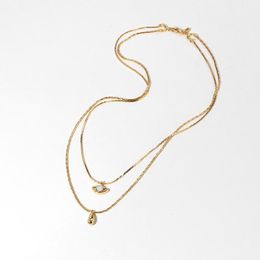 Dainty Gold Necklace Women Girls Opal Necklace Double Layer Chain Simple Clavicle Chainnecklace Clavicle Chain Jewelry289U