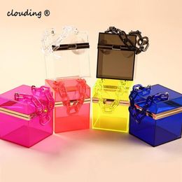Evening Bags Summer 2021 Jelly Bag Fashion Transparent Acrylic Handbag Exquisite Small Square Dinner218k