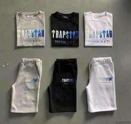 Mens Trapstar t Shirt Set Letter Embroidered Tracksuit Short Sleeve Plush Shorts Wfku6t