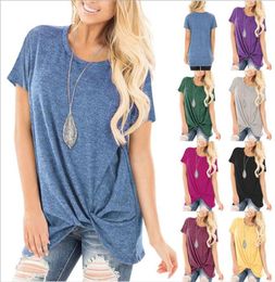T Shirts Women Designer TShirt Short Sleeve Summer Shirt Loose Casual Crop Tops Knotted Fashion Shirt Vestidos Costume Women Clot6212246