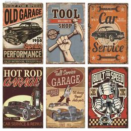 Metal Painting Vintage Garage Poster Metal Sign Car Service Metal Tin Signs Retro Plaque Garage Tool Shop Wall Art Decor T240309