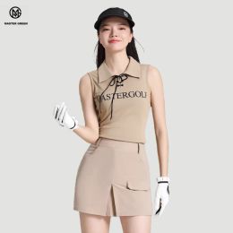 Dresses MG Golf Clothing Women's Sleeveless Suit Quick Dry Slim Top Short Skirt Fashion Khaki Tshirt Half Skirt Ladies Aline Skort