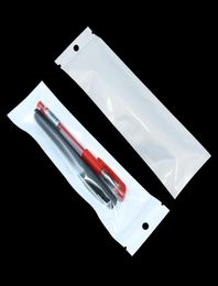 100Pcs Lot 6x22cm White Clear Self Sealable Zipper for Eyebrow pencil Pen Earphone Storage Plastic Bag Zipper Bag Package Pouch H4992575