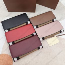 Check continental wallet fashion designer wallets luxury credit card holder purse bags gold hardware women of zippy coin purses
