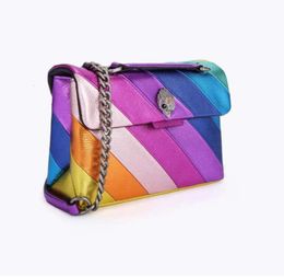 Kurt Geiger Deigner Bag Medium Size Kensington Shoulder Real Leather Handbag Rainbow Micro Fibre Eagle Head Luxury Cross Body Purse With Full Fashion Bag555