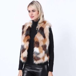 Haining Imitation Fox Fur Vest New Women's Short Korean Coloured Shoulder Jacket 679633